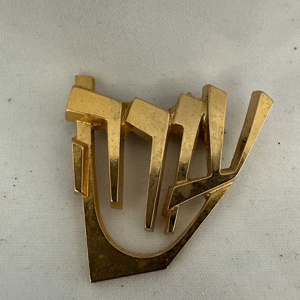 Gold Geometric Brooch